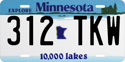 MN license plate 312TKW