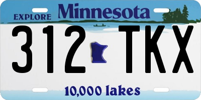 MN license plate 312TKX