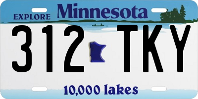 MN license plate 312TKY