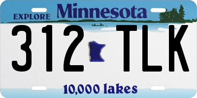 MN license plate 312TLK