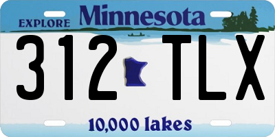 MN license plate 312TLX
