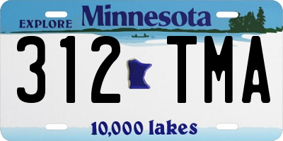 MN license plate 312TMA