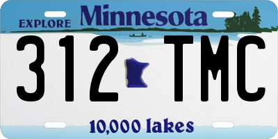 MN license plate 312TMC