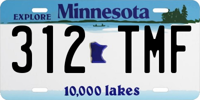 MN license plate 312TMF
