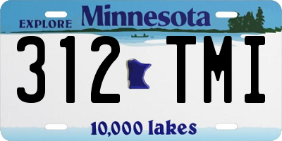 MN license plate 312TMI