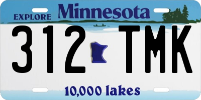 MN license plate 312TMK