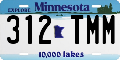 MN license plate 312TMM