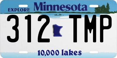 MN license plate 312TMP