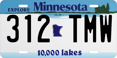 MN license plate 312TMW