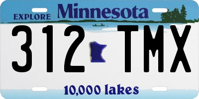 MN license plate 312TMX