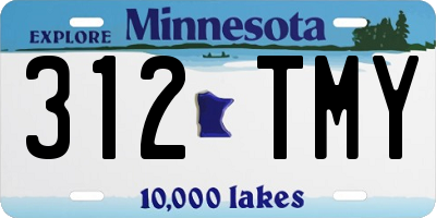 MN license plate 312TMY