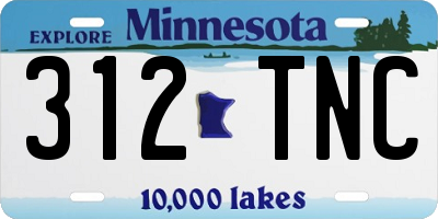 MN license plate 312TNC