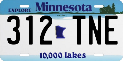 MN license plate 312TNE