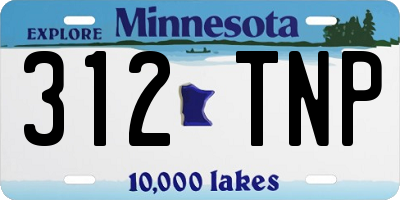 MN license plate 312TNP
