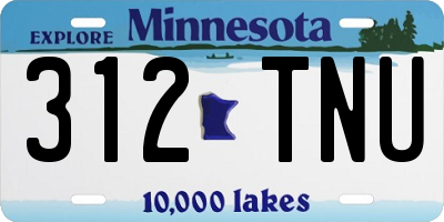 MN license plate 312TNU