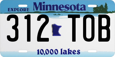 MN license plate 312TOB