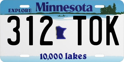 MN license plate 312TOK