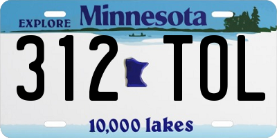 MN license plate 312TOL