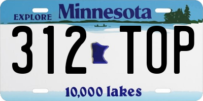 MN license plate 312TOP