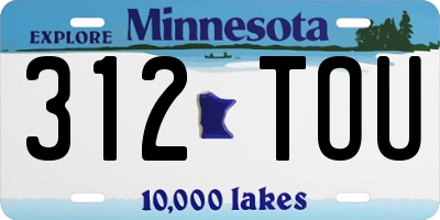MN license plate 312TOU