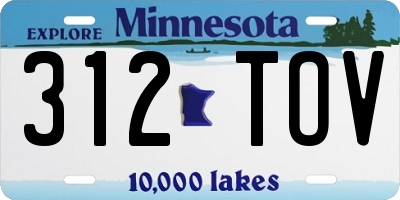 MN license plate 312TOV