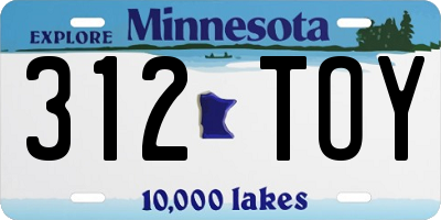 MN license plate 312TOY