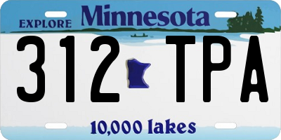 MN license plate 312TPA