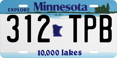 MN license plate 312TPB