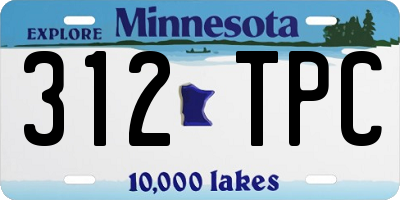 MN license plate 312TPC