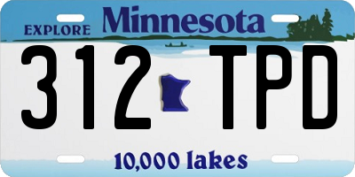 MN license plate 312TPD