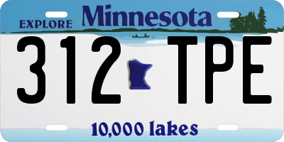 MN license plate 312TPE
