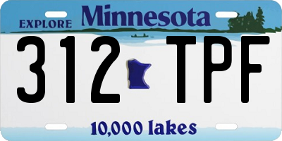 MN license plate 312TPF