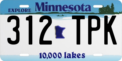 MN license plate 312TPK