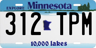 MN license plate 312TPM