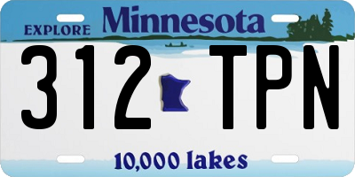 MN license plate 312TPN