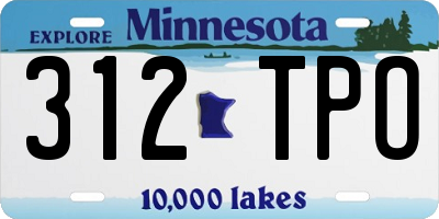 MN license plate 312TPO