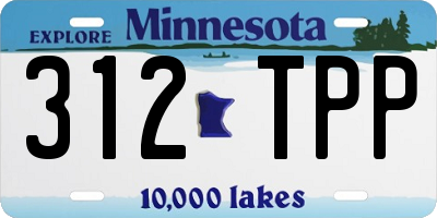 MN license plate 312TPP