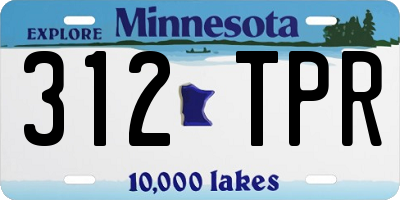 MN license plate 312TPR
