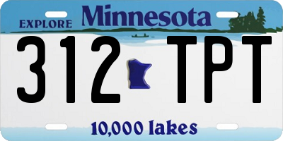MN license plate 312TPT