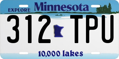 MN license plate 312TPU