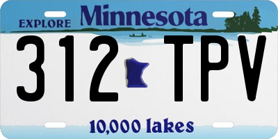 MN license plate 312TPV