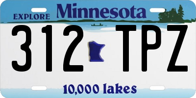 MN license plate 312TPZ