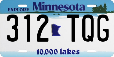 MN license plate 312TQG