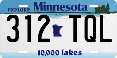 MN license plate 312TQL