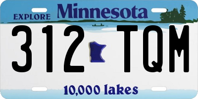 MN license plate 312TQM
