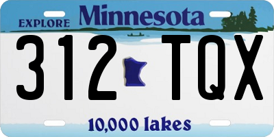 MN license plate 312TQX