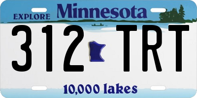 MN license plate 312TRT