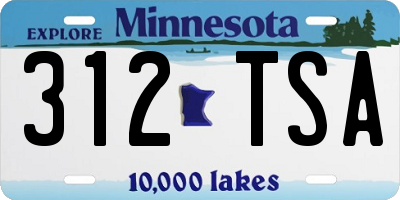 MN license plate 312TSA