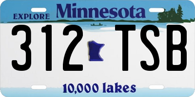 MN license plate 312TSB