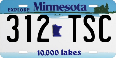 MN license plate 312TSC